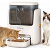 PalNests 5L Distributore Automatico Cibo Gatti e Cani, WiFi 2.4G/5G con APP, Distributore a Doppio Scomparto, Timer Programmabile 1-10 Pasti al Giorno per 1-12 Porzioni, Ciotola in Acciaio Inox 304