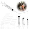 FAREASTSHOP 18 tubi per l'alimentazione degli uccelli giovani, siringhe con tubo, accessori per uccelli e pappagalli (2,5, 5, 10 ml)