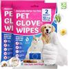 Golden Nature - Salviette per Animali Cani + Gatti - 12 Pezzi - Salviette a Guanto Senza Acqua per Lavare, Fare Il Bagno, Toelettare - Pulisce Zampe, Viso, Corpo - Monouso, Sicure da Leccare