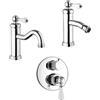 Jacuzzi Set Rubinetteria Jacuzzi lavabo bidet ed doccia incasso a due uscite modello Tosca