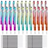 Chostky 24 penne a sfera con punta stylus, 2 in 1 penna in metallo con 24 mine, penne stilografiche retrattili, inchiostro nero per touch screen, lavoro quotidiano, scrittura, cancelleria, cancelleria
