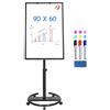 maxtek Lavagna bianca con lavagna a fogli mobili, 90 x 60 cm, supporto magnetico per lavagna bianca