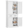 Yaheetech Credenza da Cucina Salvaspazio, Mobile Dispensa Alto Multiuso, Armadio da Soggiorno Bagno in Legno con 3 Ripiani Regolabili e 1 Cassetto 183.5x76.5x40.5 cm, Bianco