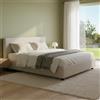 Talamo Italia - Letto matrimoniale Elisa, Letto contenitore con rivestimento in tessuto, 100% Made in Italy, Apertura frontale, adatto per materasso Cm 160x190, Tortora