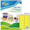 Tico Italia LP4FG-9934 Etichette adesive gialle fluo, 70 fogli A4, rettangolari 99,1x34mm, 16 etichette per foglio, adesivo permanente, stampanti laser e inkjet