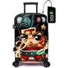 TOKYOTO - Valigia Da Cabina Divertente Per Ragazzi Bambini Bimba Fans Supereroi Cartoni Animati Avengers Bagaglio A Mano USB 55x40x20 cm Trolley 55x35x20 Valigia Rigida 10 Kg Fantasia Wonder Girl