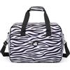 Micmores Per Easyjet Airlines Cabin Bag 45x36x20, 24L Underseat Hand Bagaglio, Travel Duffle con Trolley Sleeve, Borsa da viaggio per weekend a mano, Impermeabile, Motivo zebrato nero-bianco, carry-on 24L, Per
