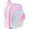 Peppa Pig Zaino per bambini, zaino da scuola con glitter 3D, borsa da scuola per bambini, borsa per la scuola materna o in età prescolare, borsa da viaggio per bambini, rosa