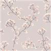 Rasch Carta da parati in tessuto non tessuto con fiori di ciliegio, acquerello in vinile, motivo botanico, grigio e rosa, per un'atmosfera romantica della casa, robusta e lavabile, 10,05 m x 0,53 m