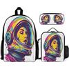 WECECE Set di Zaino Frog Bambina con Sacchetto per Pranzo e Astuccio, Borsa Scolastica Ugly Ragazzo 7-13 Anni per Rientro a Scuola