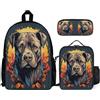 WECECE Set di Zaino Skeleton Ragazzo con Borsa Termica e Astuccio, Zainetto Skull Bambina 7-12 Anni per Scuola Primaria e Back to School, Tasche Laterali Porta Bottiglia