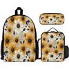 WECECE Borsa Scuola Cat Bambina con Borsa Termica e Astuccio Matite, Zainetto Kitten Ragazzi 8-15 Anni per Elementare e Media