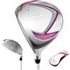 golfuwo Mazza da golf ibrida #1 per mancini/#5 mazza da golf ibrida con albero in carbonio per bambini, ragazzi e ragazze, asta in legno da fairway con copertura per la testa (età 9-12, #1-rosa)