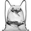 LGHNCVM Zaino con coulisse, borsa da palestra con coulisse, per aeromobili della seconda guerra mondiale, per viaggi sportivi, Nero , M, Classico