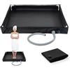 Générique Vassoio doccia pieghevole - 80 x 80 cm tessuto Oxford nero robusto tubo scarico incluso, base bagno campeggio esterno, attrezzatura doccetta portatile giardino | lavaggio cane per