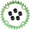 SkyjOy Monocorona MTB Corona for Bicicletta Larga Stretta 104 BCD con bulloni 32/34/36/38T Anello for Catena MTB Rotondo Coroa 104bcd 38 36 Denti(Green,38T)