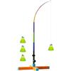 gifyym Allenatore da badminton a rimbalzo automatico, base stabile regolabile in altezza, set da badminton per autoallenamento, asta retrattile in fibra di vetro, 65-330 cm, con rotazione di 180°, per