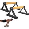 Fit4Fun Set di Barre per Flessioni in Legno, 2 Pezzi di Maniglie per Flessioni in Legno di Faggio Antiscivolo Parallettes per Calisthenics, Allenamento con Forza e Handstand con Telaio in Metallo Resistente