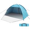 WOVOKA Tenda da Spiaggia, Tenda da Spiaggia Portatile per 5-6 Persone Tenda Mare Spiaggia Anti-UV 50+ con Portico Esteso con Cerniera per Picnic, Spiaggia, Giardino, Pesca