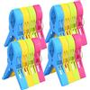 Generic 16 molletta per Asciugamani, 4 Colori, Grandi molletta, Telo Mare, Clip Antivento per Spiaggia e lettini, Asciugamano