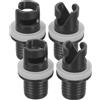 ibasenice 4 Pezzi Adattatore per Valvola Barca Gonfiabile in Plastica Nero Funzione di Gonfiaggio Rapido e Design Versatile per Kayak e Paddleboarding