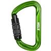 Stein Moschettone in alluminio a forma di D 30 kN - SECURA Triple Action Lock Green Climbing Moschettone 7075 Alluminio - STEIN
