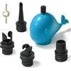 CAIXIANGYU Attacco Pompa Aria, adattatore universale per valvola gonfiabile con 4 ugelli - Compatibile con kayak, SUP e imbarcazioni (Blu)