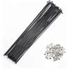 S SENQI Raggi per bicicletta in acciaio 14G con tappo in rame, 36 pezzi, nero, 275 mm