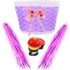 TEMPNAP Set 4pezzi Cesto Intrecciato per Manubrio Bicicletta e Scooter in Plastico Campanello e Stelle Filanti Decorativi per Colore Casuale