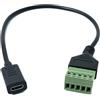 System-S Cavo USB 3.1 da 30 cm tipo C femmina a 5 poli, adattatore nero
