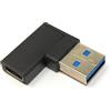System-S Adattatore USB 3.1 tipo C femmina a 3.0 tipo A maschio angolare cavo nero