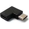 System-S Adattatore USB 3.1 tipo C maschio a femmina angolare cavo nero