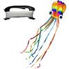 SIKAMARU 1 pezzo aquilone polpo arcobaleno con coda lunga, inclusa una linea di 100 m, aquilone morbido per principianti di 4 m di lunghezza, adatto a bambini e adulti, giocattoli per attività all'aperto.