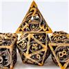 BESCON DICE Dadi in metallo scavati con drago 3D, dungeons in metallo cavo e draghi set di dadi per Pathfinder RPG Shadow Run, effetto oro antico