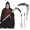 FIESTAS GUIRCA | Falce Ossa Smontabile (150 cm) - Accessorio per Costume Morte Scheletro Halloween Horror Festa Cosplay Carnevale Adulto Bambino - Nero Beige