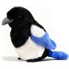 PuffPurrs Peluche Réaliste de Pie Noire, Queue Longue Échelonnée Réaliste, Cadeau Mignon de Platysmurus Leucopterus Porte-Clés, 15cm