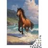 KEZXWCBMN Cavallo al Galoppo Puzzle 1000 Pezzi Carta per Adulti Spiaggia Scena Naturale Gioco di Puzzle 1000 Pezzi Relax Concentrazione Regalo Casa 38x26cm/1000pcs