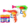 com-four® 2x Pistola Sparabolle di Sapone in Plastica con 20 ml d'Acqua Saponata ciascuna - Macchina Sparabolle di Sapone Trasparente per Bambini e Adulti