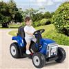 RELAX4LIFE Trattore Macchina Elettrica per Bambini 12V a 3 Marce con Rimorchio Staccabile e Telecomando 2,4G, Luci LED, Musica, Clacson e Funzione USB, per Bambini 3-8 Anni (BLU)