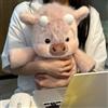 Generico Peluche Mucca che Corre, Giocattolo di Peluche di Cinghiale Selvatico, Zampe Mobili, Adorabile Bambola Antistress 45 cm, Animali di Peluche Morbidi per Bambini, Donne (Rosa)