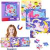 Seasboes Puzzle magnetico per bambino 12-16-20 pezzi, puzzle a forma di libro, 3 in 1, unicorno, sirena, da 3 anni