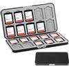 QWORK® Custodia per schede di memoria, compatibile con 20 slot per schede SD e 20 slot per schede Micro SD