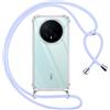 Pnakqil Cover per Honor Magic 8 5G con Cordino, Trasparente Custodia con Laccio Tracolla Cellulare Girocollo Collana Protettiva per Honor Magic8 5G 6,58, Viola