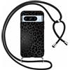 Foonary Cover con Cordino per Google Pixel 8 Pro 5G 6,7, Custodia con Laccio Collana Tracolla Aesthetic Disegni Morbido Silicone Necklace Regolabile Corda Case per Pixel 8 Pro 5G, Leopardata