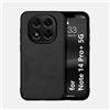 Kepuch Silklike Cover per Redmi Note 14 Pro+ 5G - Custodia Case Piastra Metallica Incorporata - Nero