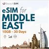 BeachSIM Medio Oriente eSIM 30 giorni. 10 GB di Dati Alla Velocità 4G/5G. SIM Prepagata Solo Dati. Roaming 0 In Oltre 5 Paesi del Nord Africa e del Medio Oriente