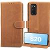 Lensun Cover in Pelle Vera per Samsung Galaxy A36- Marrone Retrò | Cover [Vera Pelle][RFID Blocking] Libro con Portafoglio Chiusura Magnetico Flip Custodie Cuoio