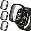 iVoler 3 Pezzi Clear Cover con Pellicola Protettiva per Xiaomi Redmi Watch 6 / NFC, Copertura Completa Custodia Anti-Graffio Ultra Sottile Morbida TPU Case, Nero