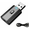 SPORTARC Trasmettitore Bluetooth per TV, usb Bluetooth 5.0 Trasmettitore Ricevitore Adattatore Audio Aux 3.5Mm Tv Auto Pc Speaker