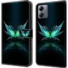 BLOTECH Glitter in Pelle Protettiva Wallet Cover for Motorola MOTO G14 Custodia Magnetic Buckle 3D Brillantini Glitters in Pelle PU Portafoglio Pelle Guscio Caso per Motorola MOTO G14,Light Butterfly